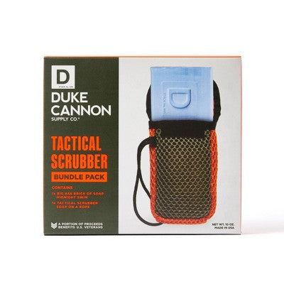 Duke Cannon Tactical Scrubber Bundle Pack Midnight Swim Soap on a Rope 10 oz