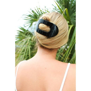Teleties Medium Flat Round Hair Clip Jet Black