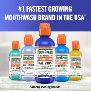 TheraBreath Healthy Gums Mouthwash Antigingivitis Clean Mint 16 fl oz - Imperfect Container