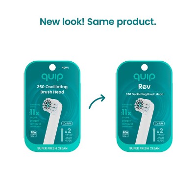 Quip Rev Oscillating Brush Head Refill White 2-Pack Imperfect Box