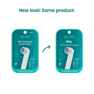 Quip Rev Oscillating Brush Head Refill White 2-Pack Imperfect Box