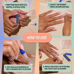 Chillhouse Chill Tips Fake Nails Design Studio Checked Out 24ct - Imperfect Box