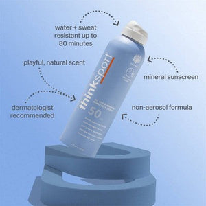 thinksport All Sheer Mineral Sunscreen Spray SPF 50 6oz - Imperfect Container