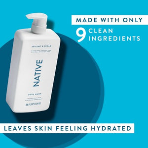 Native Body Wash Sea Salt & Cedar with Pump 36 fl oz