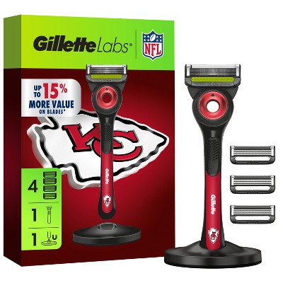 Gillette Labs NFL Chiefs Edition Shaving Razor with 4 Refills and Magnetic Stand