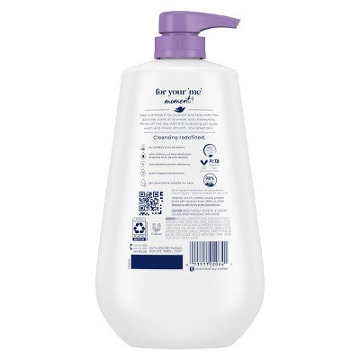 Dove Relax Body Wash Pump Lavender & Chamomile 24hr Lotion-Soft Skin 30.6 fl oz - Imperfect Container