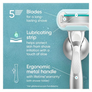 Venus Extra Smooth Sensitive Women's Razor + 3 Razor Blade Refills