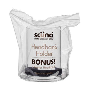 Scünci-Headband-and-Hair-Accessories-Organizer-with-Bonus-Headband-Clear-2pcs-New-Hair-Styling-Tool-Accessories