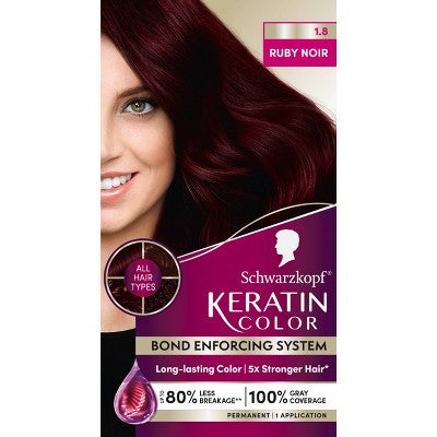 Schwarzkopf Keratin Permanent Hair Color Ruby Noir 2.08 fl oz