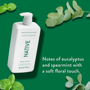 Native Body Wash for Men & Women - Eucalyptus & Mint Sulfate Free 36 fl oz