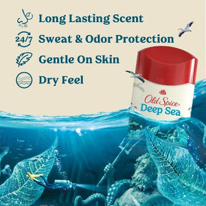 Old Spice Deep Sea Solid Antiperspirant & Deodorant for Men Sea Mineral Scent 2.6oz 2-Pack