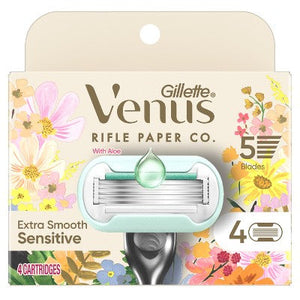 Rifle Paper Co. + Venus Deluxe Smooth Sensitive Razor Blade Refills 4ct
