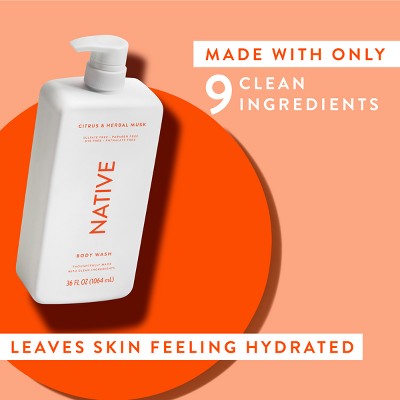 Native Body Wash for Men & Women Citrus & Herbal Musk 36 fl oz