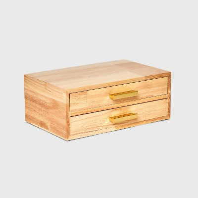 Two Drawer Wood Organizer Jewelry Box - A New Day