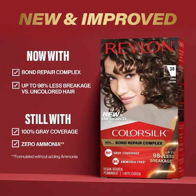 Revlon ColorSilk Permanent Hair Color with Bond Repair Complex 41 Medium Brown 4.4 fl oz
