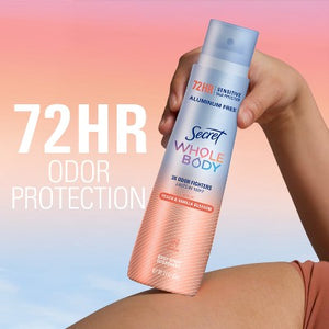 Secret Whole Body Deodorant Spray Peach & Vanilla 3.5oz - Missing Lid