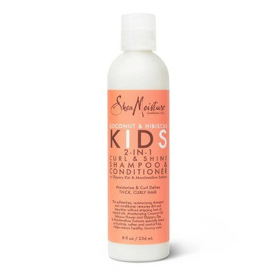 SheaMoisture Coconut and Hibiscus Kids 2-in-1 Shampoo & Conditioner For Thick Curly Hair 8 fl oz