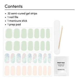 Dashing Diva Glaze Semi-Cured Gel Nail Polish Strips Emerald Marble 32ct