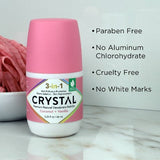 Crystal 3-in-1 Natural Mineral Roll-On Deodorant Coconut + Vanilla 2.25 fl oz