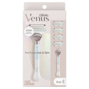 Venus For Pubic Hair and Skin Value Pack Razor Handle + 4 Blade Refills