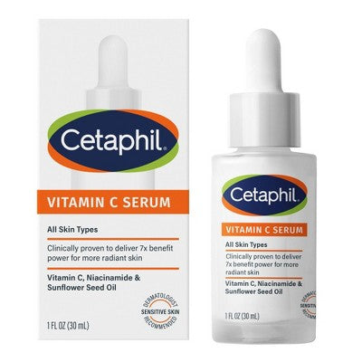 Cetaphil Brightening Vitamin C Face Serum with Niacinamide 1fl oz - Imperfect Box