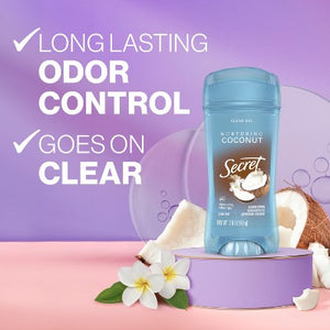 Secret Fresh Clear Gel Antiperspirant & Deodorant Coconut Scent 2.6oz