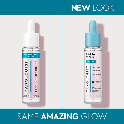 Tanologist Sunless Tanning Drops Face & Body Self Tanner Liquid Medium 1.01 fl oz - Imperfect Container