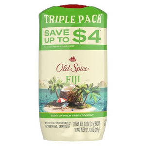 Old Spice Men's Antiperspirant & Deodorant Fiji with Palm Tree 2.6oz/3pk - New