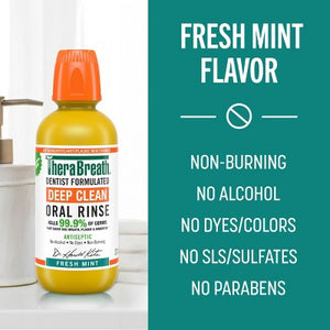 TheraBreath Deep Clean Mouthwash Fresh Mint 16 fl oz