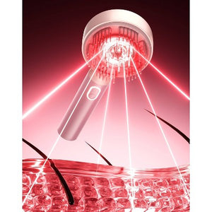 TYMO Trithera Scalp Therapy Red-Light Massage Brush Champagne Pink