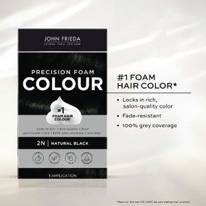 John Frieda Luminous Black Precision Foam Hair Color 2N Natural Black