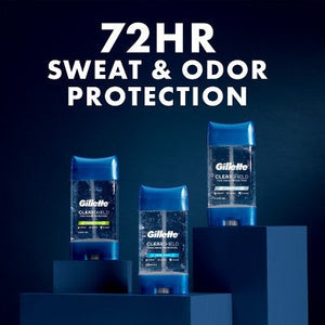 Gillette 72 Hours Sweat Protection Clear Gel Antiperspirant & Deodorant for Men Power Rush 2pk 3.8oz