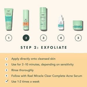 Rael Miracle Clear Brightening Triple Acid Face Exfoliant Gel-Serum 1.7oz