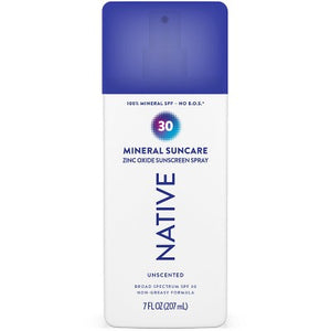 Native Mineral Sunscreen Spray Unscented SPF 30 7 fl oz - Imperfect Container