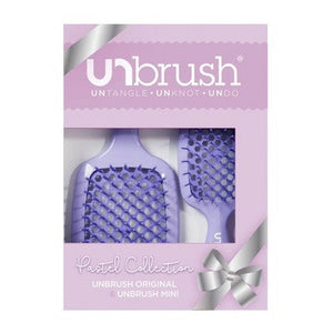 UNbrush Detangling Hair Brush Set 2-Pack Lilac Light Purple - Imperfect Box