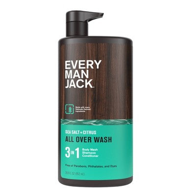 Every Man Jack Sea Salt Citrus Men's 3 in 1 All Over Wash 28.8 fl oz