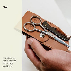 Cremo Beard and Mustache Stainless Steel Shears with Carrying Case and Comb