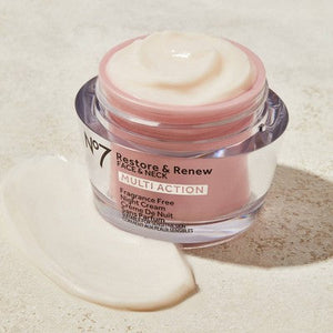 No7 Restore & Renew Face & Neck Multi Action Night Cream 1.69 fl oz - Imperfect Box