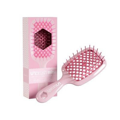 UNbrush Mini Pastel Detangling Hair Brush Peony Light Pink
