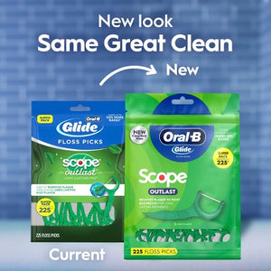 Oral-B Glide with Scope Outlast Dental Floss Picks Mint 225ct