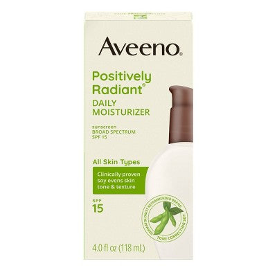 Aveeno Positively Radiant Daily Face Moisturizer SPF 15 4oz Imperfect Box