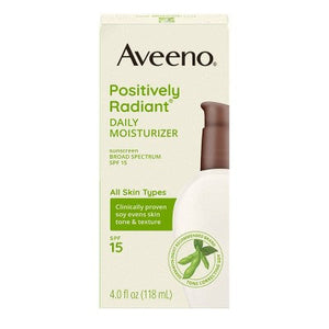 Aveeno Positively Radiant Daily Face Moisturizer SPF 15 4oz Imperfect Box