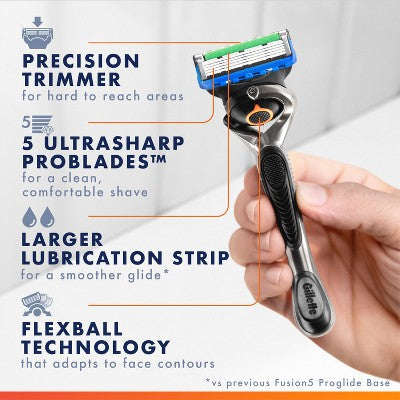 Gillette ProGlide Razor For Men Handle + 4 Blade Refills