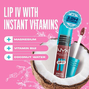 NYX Professional Makeup Lip IV Hydrating Lip Gloss Stain Hydra Honey 0.16 fl oz - New