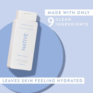 Native Body Wash for Women & Men Cotton & Lily Sulfate Free 18 fl oz