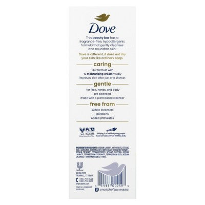 Dove Beauty Sensitive Skin Beauty Bar Soap 12pk/3.75oz each - Imperfect Box