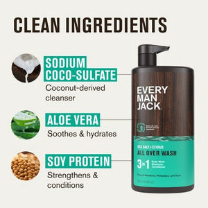 Every Man Jack Sea Salt Citrus Men's 3 in 1 All Over Wash 28.8 fl oz