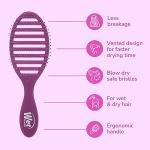 Wet Brush Speed Dry Detangler Hair Brush Frost Purple - Imperfect Box