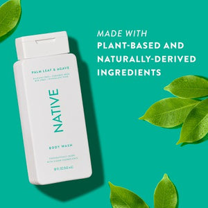 Native Body Wash for Men & Women Sulfate Free Palm Leaf & Agave 18 fl oz