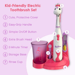 Brusheez Sparkle the Unicorn Kids Electric Toothbrush Set - Imperfect Box